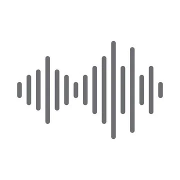 Grey vector sound wave icon isolated on white background Stock Illustration