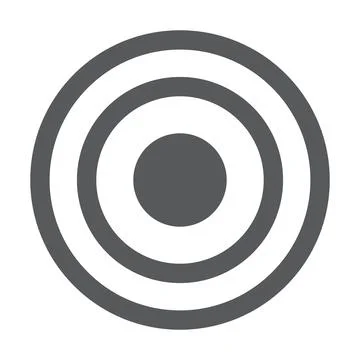 Grey vector target solid icon isolated on white background 스톡 일러스트