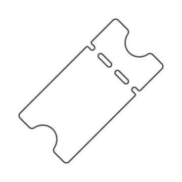 Grey vector ticket line icon isolated on white background Stock Illustration