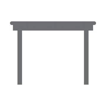 Grey vector wooden table icon isolated on white background Stock Illustration