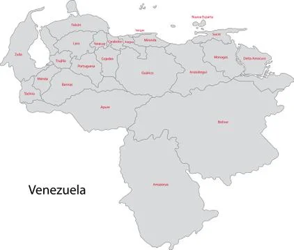 Grey venezuela map Stock Illustration