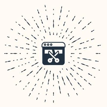 Grey Video recorder or editor software on laptop icon isolated on beige Illustrazione stock