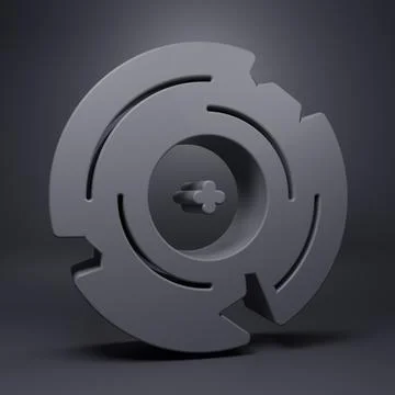 Grey Vinyl disk icon isolated on grey background. Minimalism concept. 3D re.. Illustrazione stock