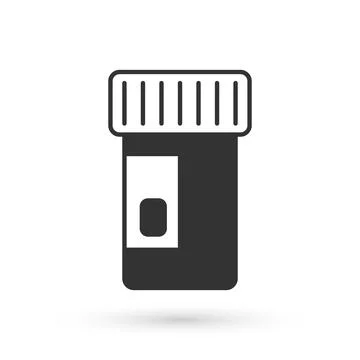 Grey Vitamin complex of pill capsule icon isolated on white background. Hea.. Stock Illustration
