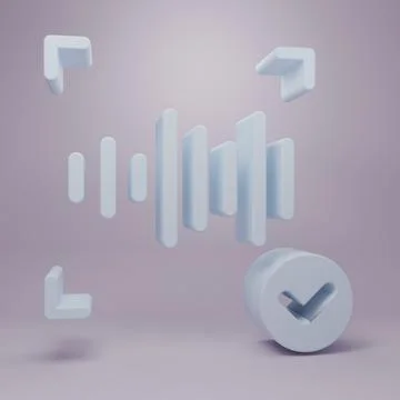 Grey Voice recognition icon isolated on purple background. Voice biometric .. Stock Illustration