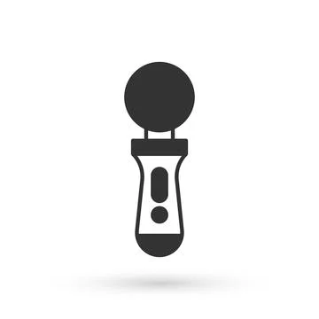 Grey VR controller game icon isolated on white background. Virtual reality Stock Illustration