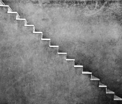 Grey wall with stairs texture background, minimalistic style for base image Stock Photos