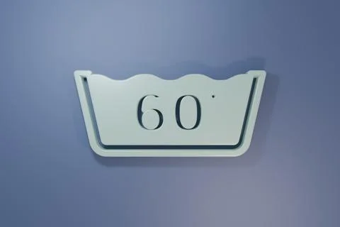 Grey Washing under 60 degrees celsius icon isolated on purple-blue backgrou.. Stock Illustration