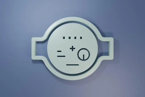 Grey Water meter icon isolated on purple-blue background. Minimalism concep.. Stock Illustration