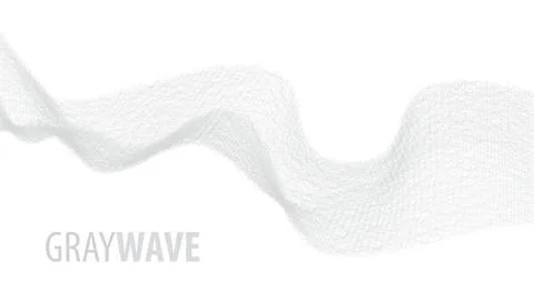 Grey wave of thin lines on a white. Vector graphics Stock Illustration