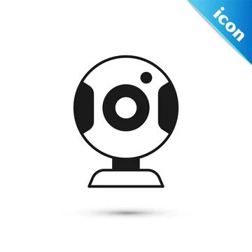 Grey Web camera icon isolated on white background. Chat camera. Webcam icon Stockillustratie