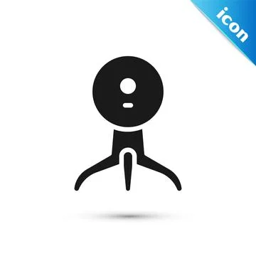 Grey Web camera icon isolated on white background. Chat camera. Webcam icon.. Stock Illustration