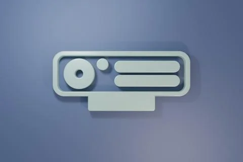Grey Web camera icon isolated on purple-blue background. Chat camera. Webca.. 스톡 일러스트