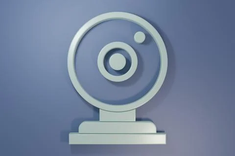 Grey Web camera icon isolated on purple-blue background. Chat camera. Webca.. Stock Photos