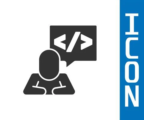 Grey Web design and front end development icon isolated on white background 스톡 일러스트