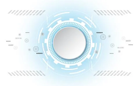 Grey white Abstract technology background with various technology elements Stock Illustration