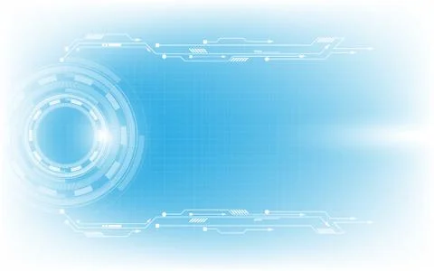 Grey white Abstract technology background with various technology elements Stock Illustration