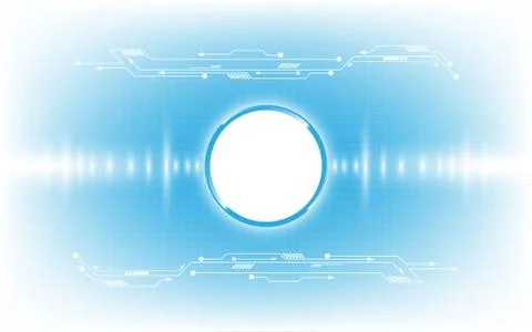 Grey white Abstract technology background with various technology elements Stock Illustration