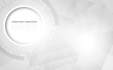 Grey white Abstract technology background with various technology elements Stock Illustration