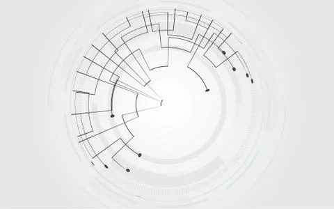 Grey white Abstract technology background with various technology elements イラスト素材