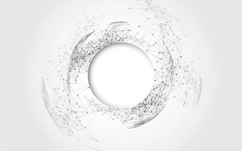 Grey white Abstract technology background with various technology elements Stock Illustration