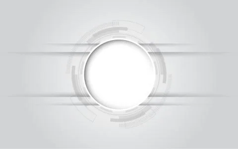 Grey white Abstract technology background with various technology elements Stock Illustration