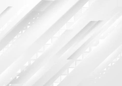 Grey white geometric tech abstract minimal background Illustrazione stock