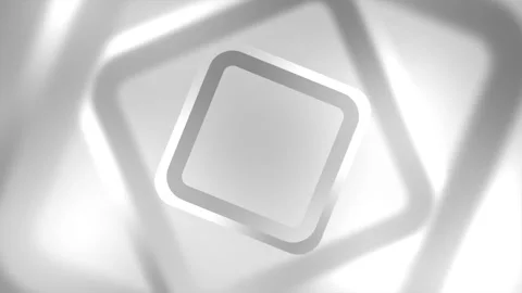 Grey white geometric tech motion background with glossy squares Stock Footage 261939316