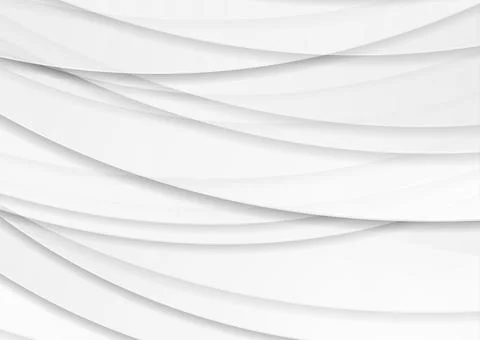 Grey white paper waves abstract elegant corporate background Stock Illustration