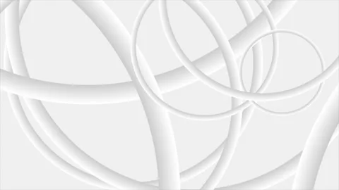 Grey white smooth circles abstract tech motion design Stock Footage 197412608