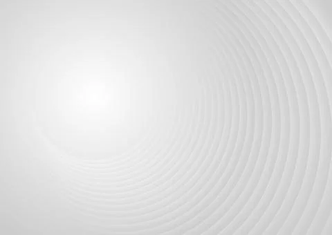 Grey white smooth circles abstract tech geometric background Stock Illustration