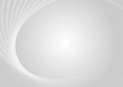 Grey white smooth circles abstract tech geometric background Stock Illustration