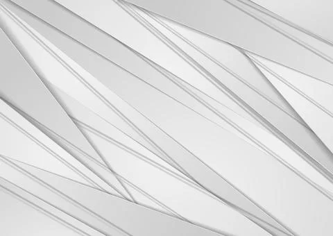 Grey white stripes and lines corporate geometric abstract background Stock Illustration