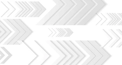 Grey white tech paper arrows abstract geometric minimal background Stock Illustration