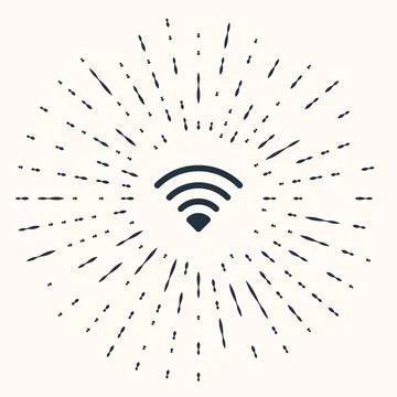 Grey Wi-Fi wireless internet network symbol icon isolated on beige background Illustrazione stock