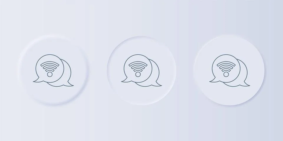 Grey Wi-Fi wireless internet network symbol icon isolated on grey backgroun.. Stock Illustration