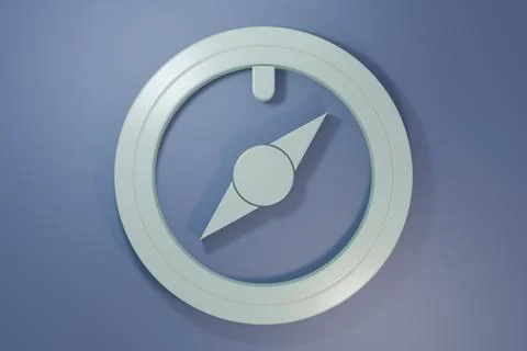Grey Wind rose icon isolated on purple-blue background. Compass icon for tr.. Illustrazione stock