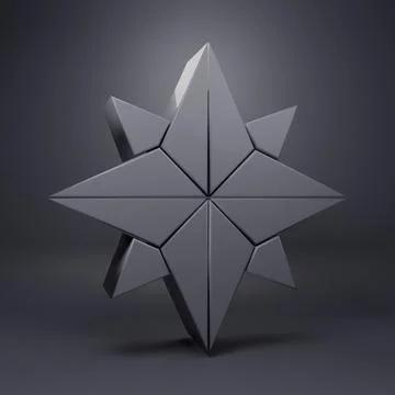 Grey Wind rose icon isolated on grey background. Compass icon for travel. N.. Stock Illustration