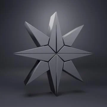 Grey Wind rose icon isolated on grey background. Compass icon for travel. N.. Stock Illustration