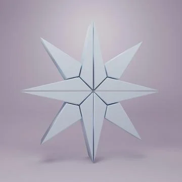 Grey Wind rose icon isolated on purple background. Compass icon for travel... Stock Illustration