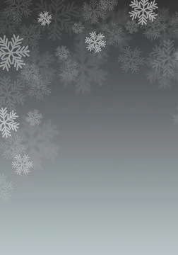 Grey Winter Background with snowflakes for your own creations Stock Illustration
