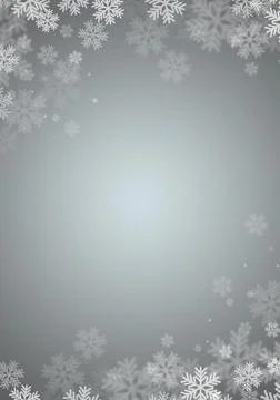 Grey Winter Background with snowflakes for your own creations Stock Illustration