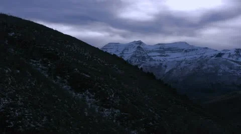 Grey Winter Cloudy Mountains Video stock 22069226