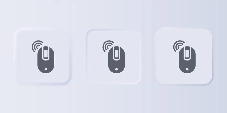 Grey Wireless computer mouse icon isolated on grey background. Optical with.. Stock Illustration