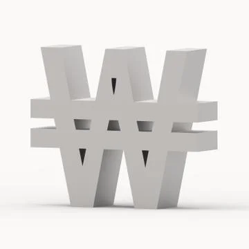 Grey Won sign Stock Illustration