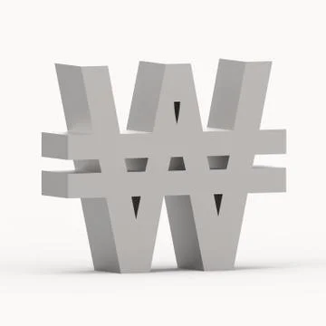 Grey Won sign Stock Illustration