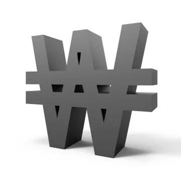 Grey Won sign Stock Illustration