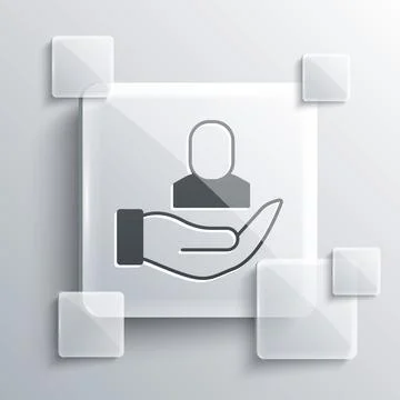 Grey Worker icon isolated on grey background. Business avatar symbol user pro Stock Illustration