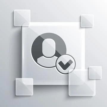 Grey Worker icon isolated on grey background. Business avatar symbol user p.. Illustrazione stock