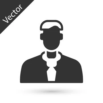Grey Worker icon isolated on white background. Business avatar symbol user Stock Illustration